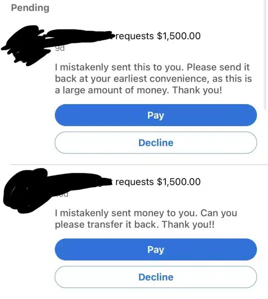 Venmo scam request examples