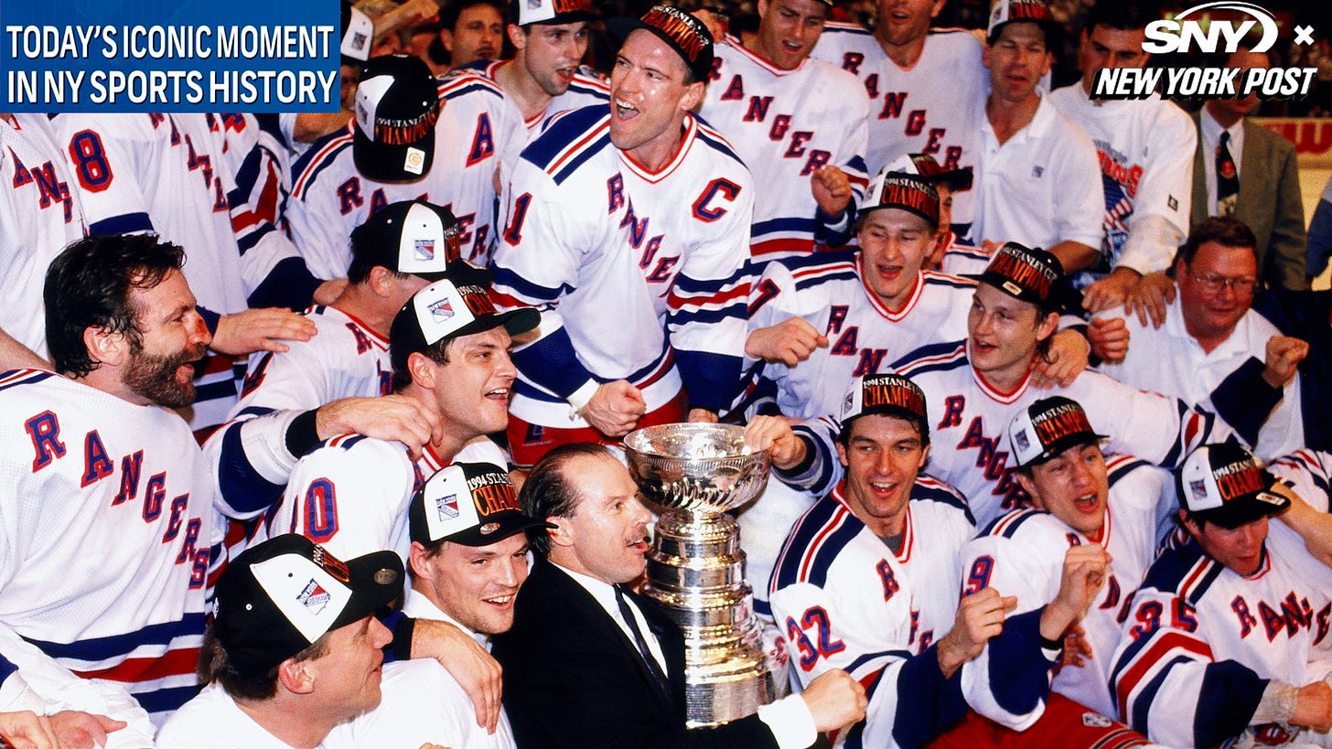 Today's Iconic Moment in New York Sports History: The New York Rangers win  the 1994 Stanley Cup