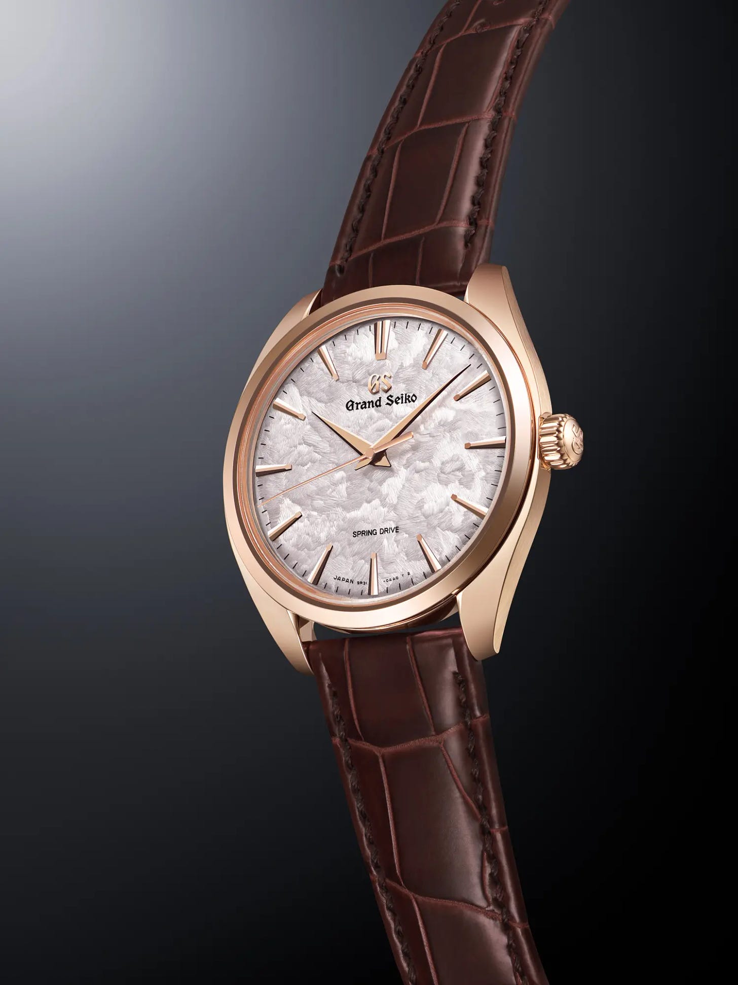 Grand Seiko SBGY026 Rose Gold watch with pink dial