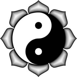 Yin Yang lotus vector image