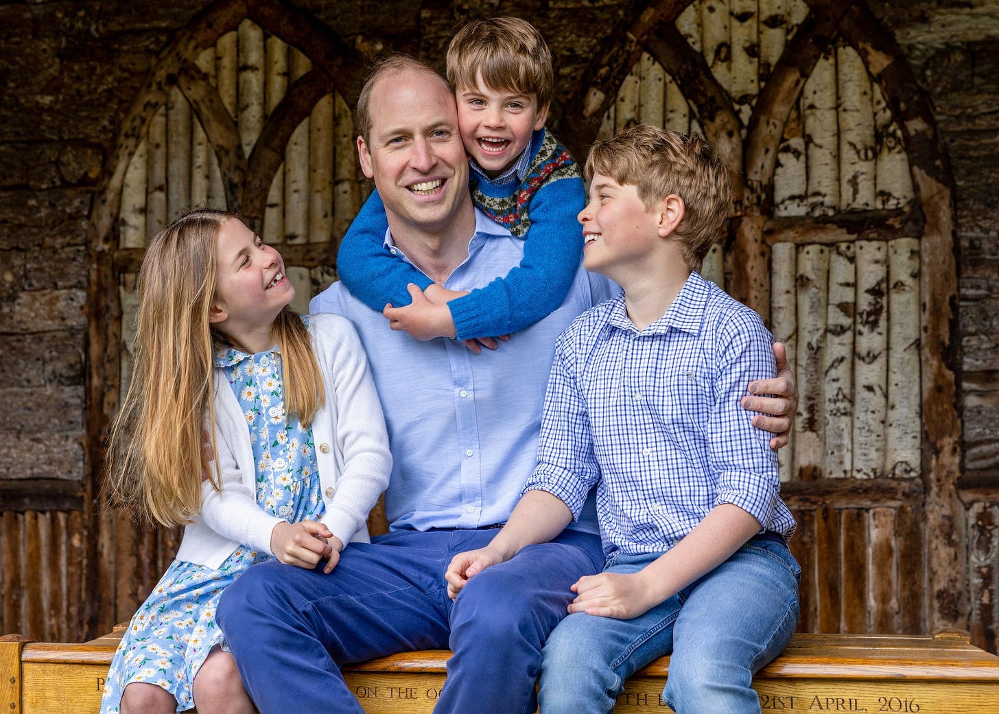 Prince William and the Wales Kids Coordinate in Sweet Father's Day Photo