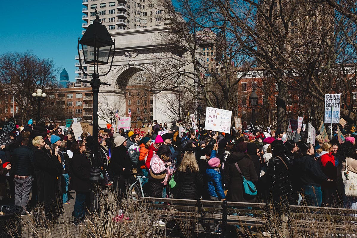 NYC protest at Washington Sq Park