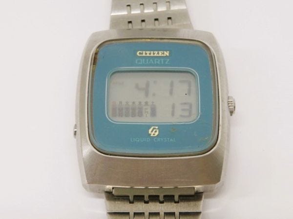 ♪hauu0990-2 574 CITIZEN シチズン 60-1012 QZ クォーツ リキッドクリスタル デジタルウォッチ 腕時計 メンズウォッチ 稼働 （備考）