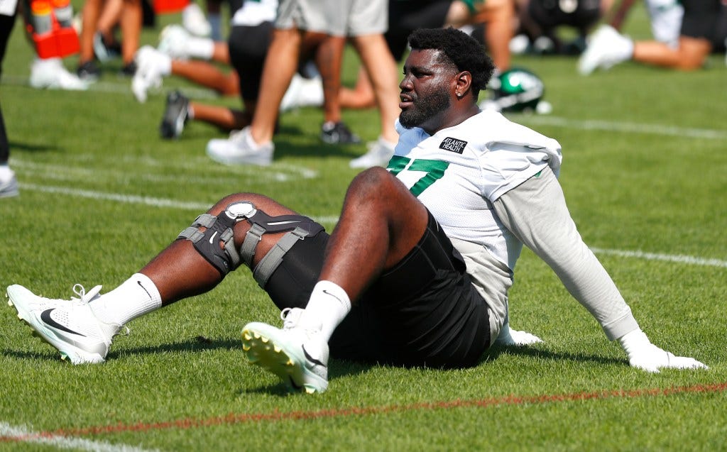 Mekhi Becton knows he's fighting for his Jets carer in preseason
