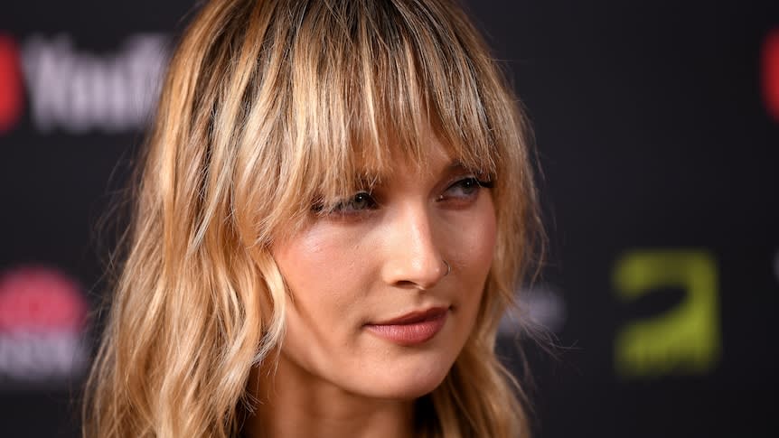 A close up of Gretta Ray's posing for photographers at the ARIA awards