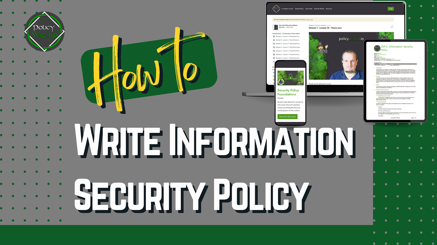 How to write Information Security Policy