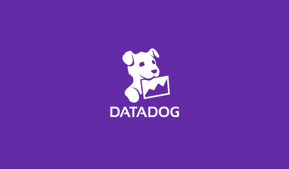 datadog white logo on a purple background