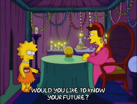 GIF from The Simpsons where Lisa visits a fortune teller