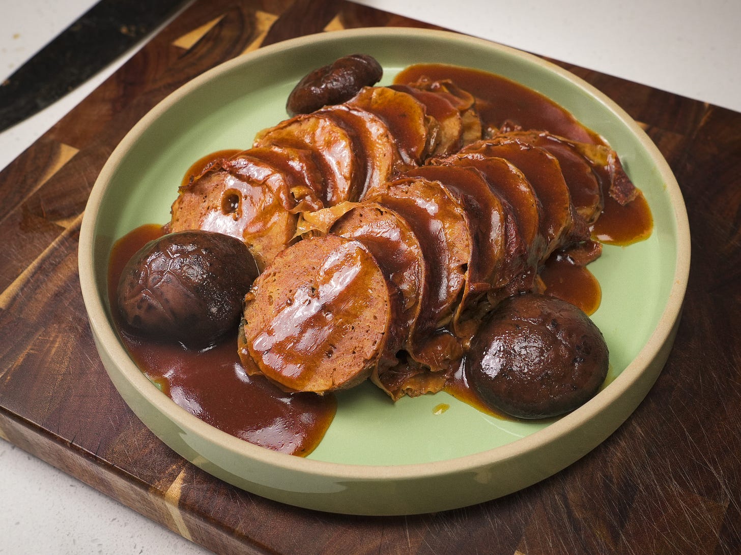 mock braised duck on plate