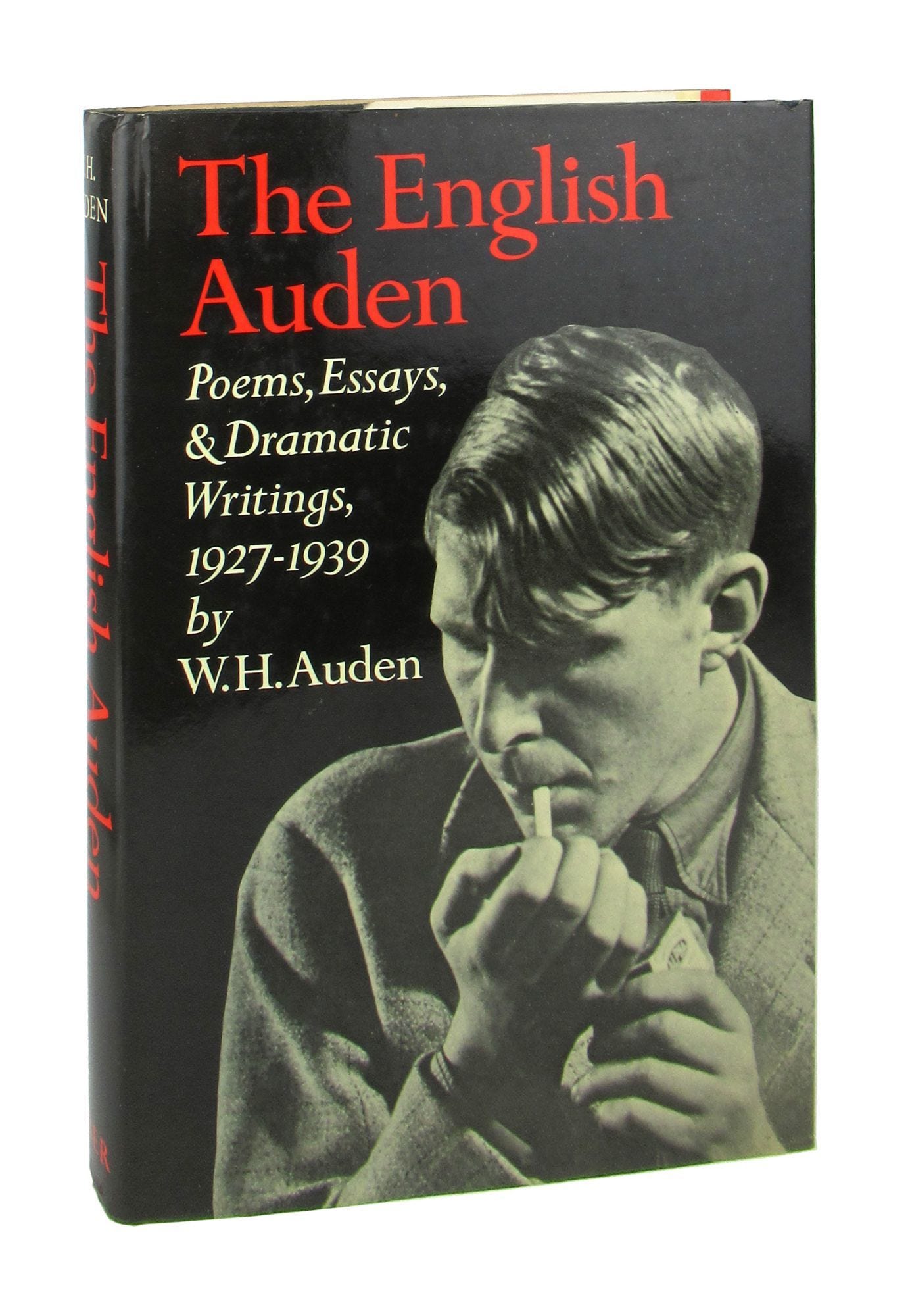 Cover of The English Auden: 1927-1939, showing the poet as a young man, about to light a cigarette