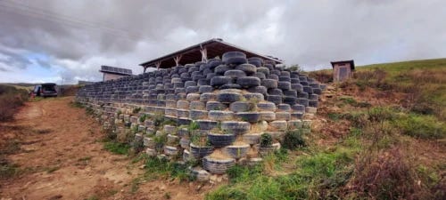 How Building a 530-Tire Retaining Wall Saved Me $13,000 โ and how to do it! 9 car camping - Nimblecamper.com How Building a 530-Tire Retaining Wall Saved Me $13,000 โ and how to do it!