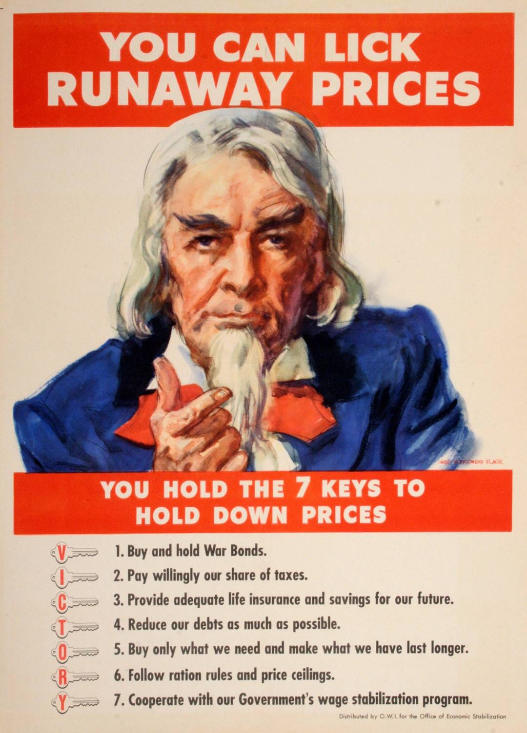 Original James Montgomery Flagg c1942 Poster - You Can Lick Runaway Prices  – The Ross Art Group