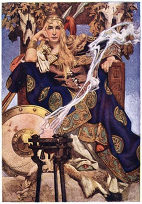 Warrior Queen Maeve by Joseph Christian Leyendecker (1874 - 1951) in Myths and Legends of the Celtic Race (Public Domain)