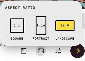 Aspect ratios in Whisk: Square, portrait, landscape