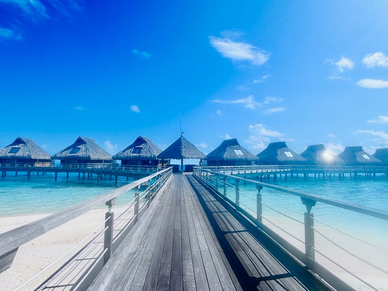 Overwater villas at Conrad Bora Bora Nui