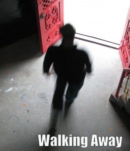 walking away text