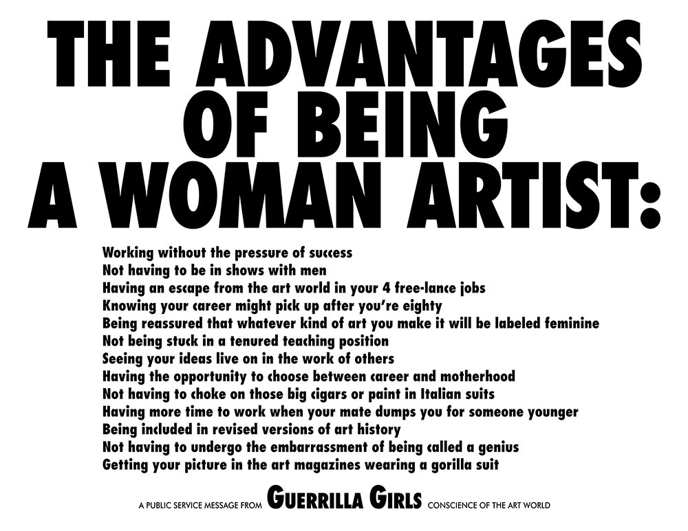 Poster: The Advantages of Being A Woman Artist, 1988 — Guerrilla Girls