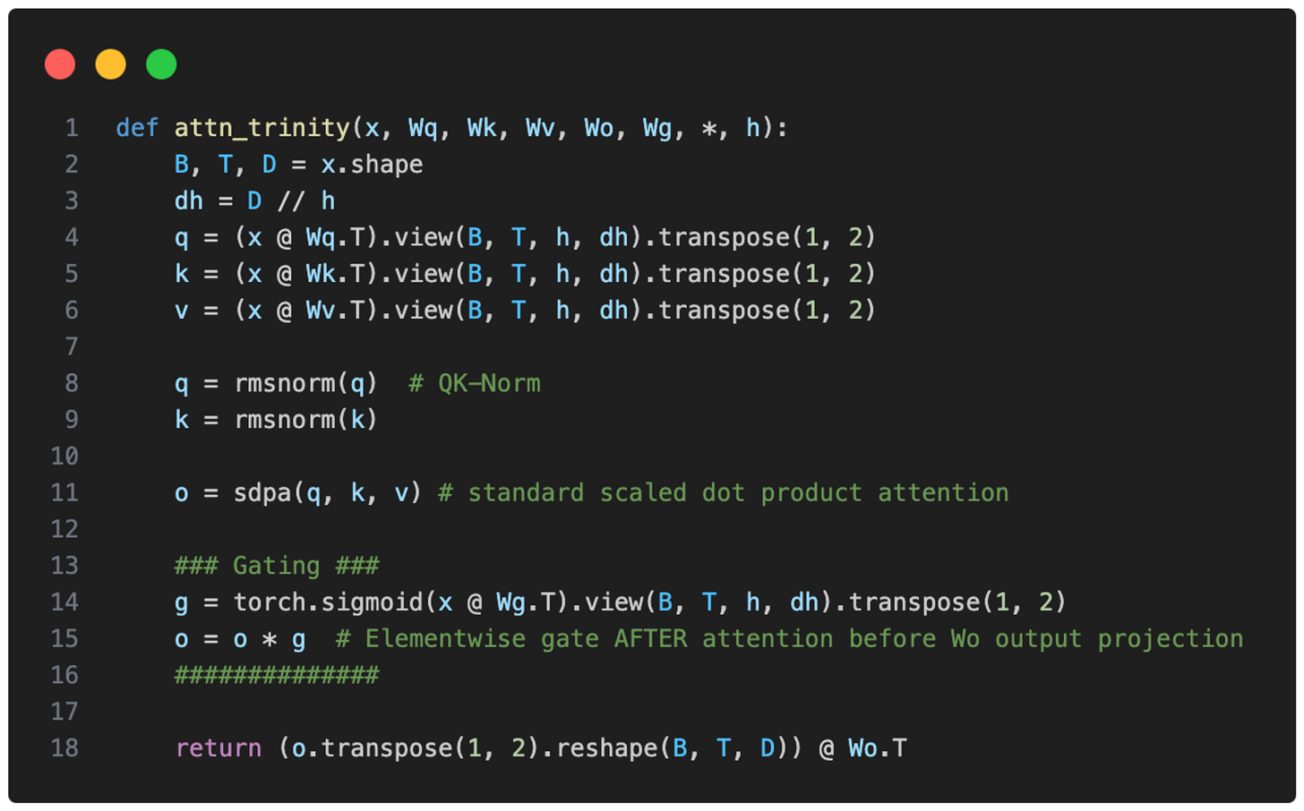Trinity 门控注意力