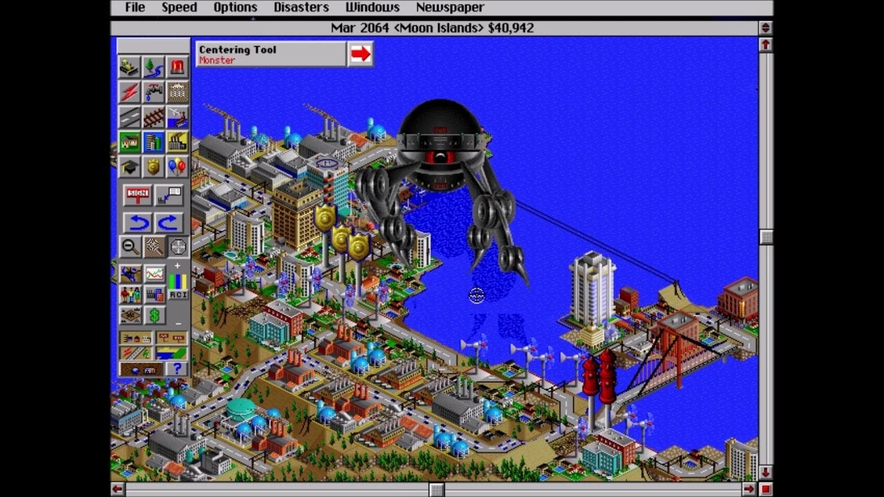 SimCity 2000, Monster Attack (Wind Turbines) - YouTube