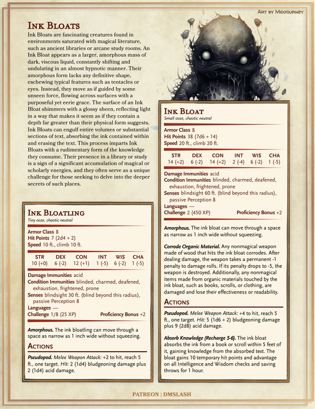 r/Dndhomebrewmonsters - If you like my work, you can find more similar content on my Patreon!