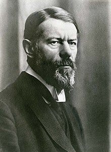 Max Weber in 1918, facing right