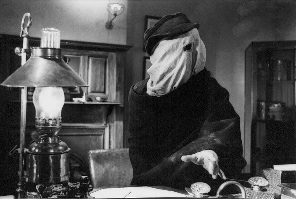 A screenshot from the film The Elephant Man.