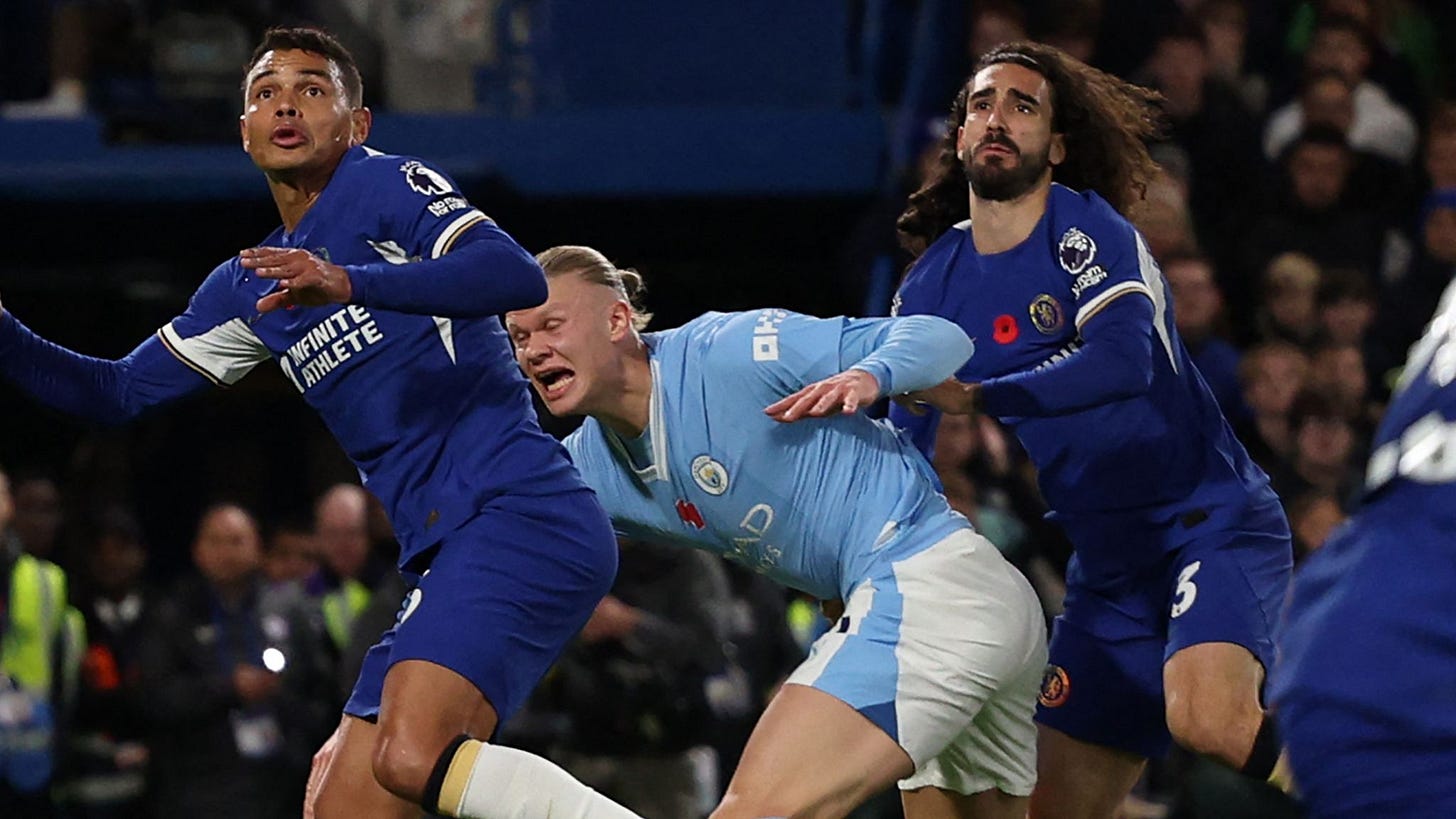 Cucurella foul against Haaland Cucurella foul against Haaland
