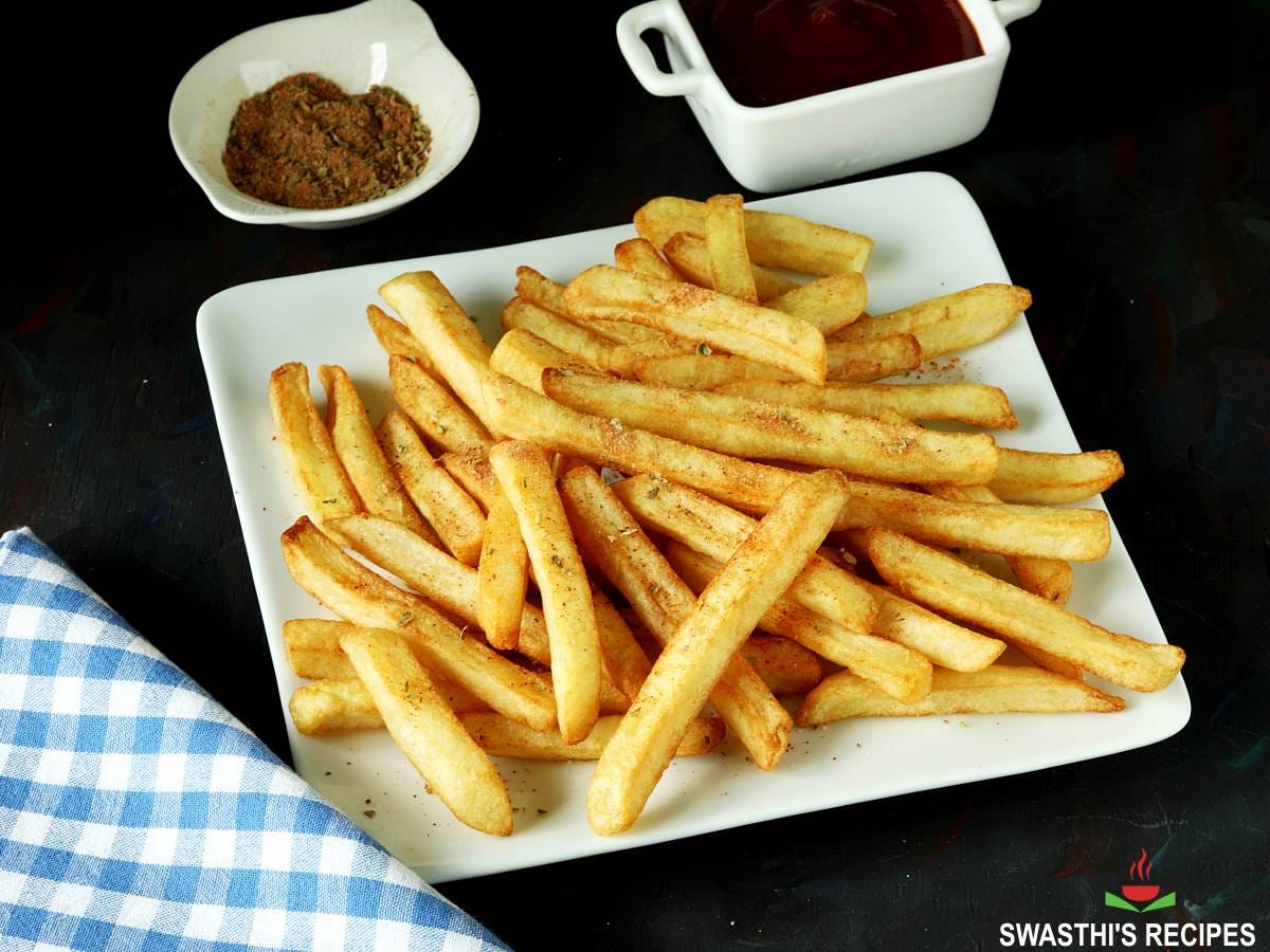 French Fries Recipe | Crispy Finger Chips - Swasthi's Recipes