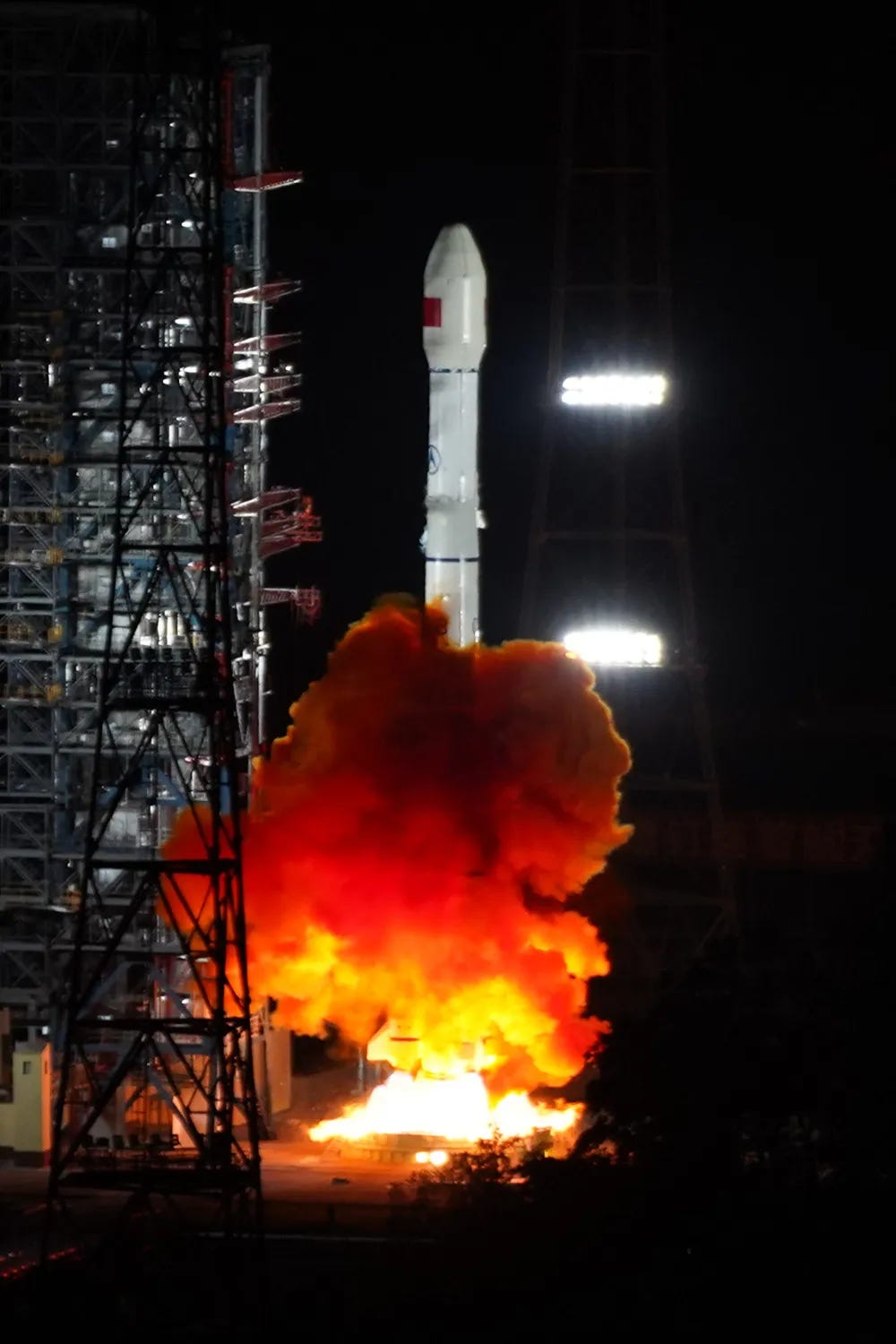 The Long March 3B/E Y97 launch vehicle lifting off from the Xichang Satellite Launch Center.