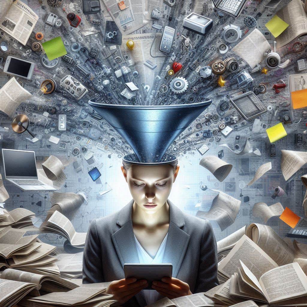 Information overload photo realism style