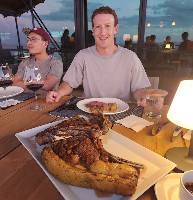 Photo by Mark Zuckerberg on January 09, 2024. Mark with ossobuco and steak.