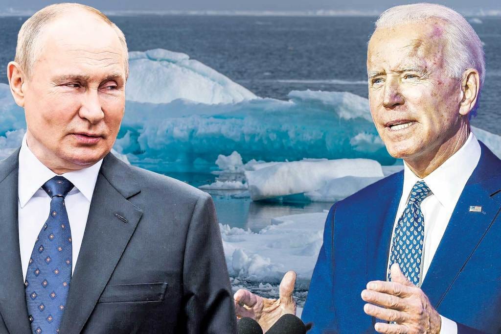 Vladimir Putin’s Russia and the United States under President Biden are among nine nations squaring off for control of the Arctic, where fast-rising temperatures could make the now-ice-covered region ship-navigable each summer as soon as 2040. Beyond geopolitical implications, the control of some $1 trillion in metals and minerals is at stake.