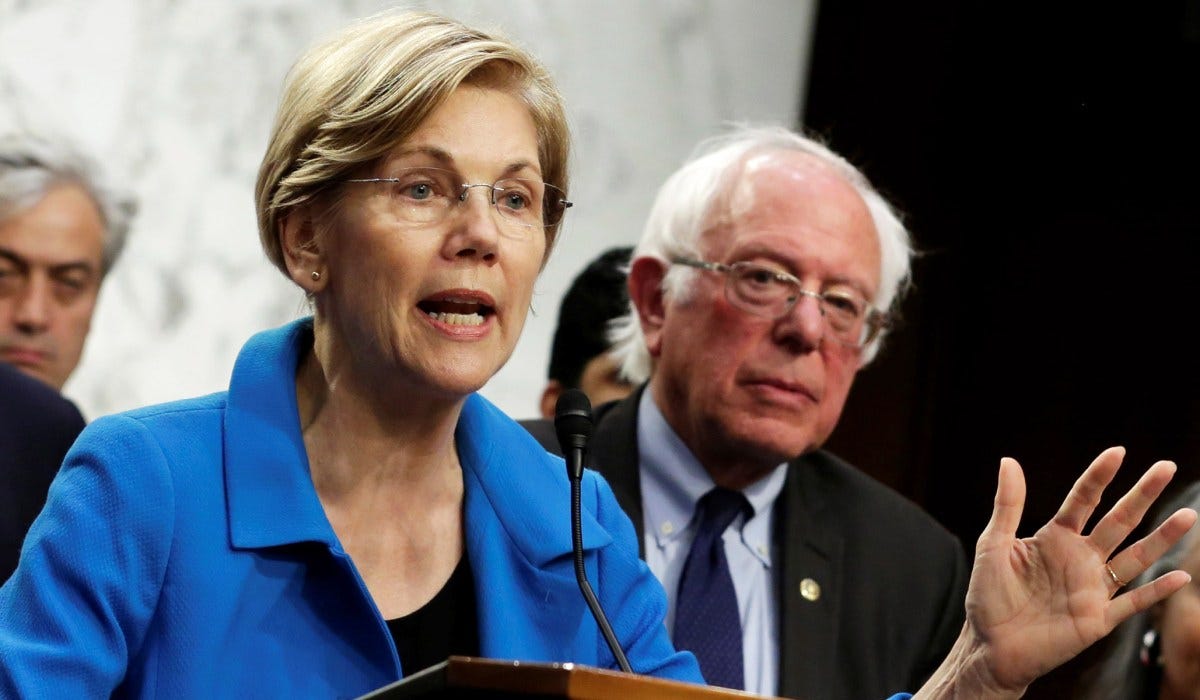 elizabeth warren bernie sanders takes swipes at joe biden in california 2019