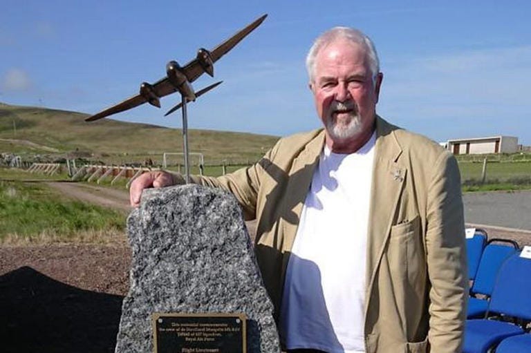 Roger sculpted the aircraft to commemorate the war effort of the Shetland Isles in WW2