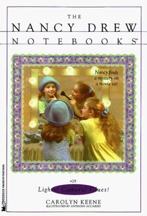 christian book review of lights camera clues nancy drew notebooks by carolyn keene