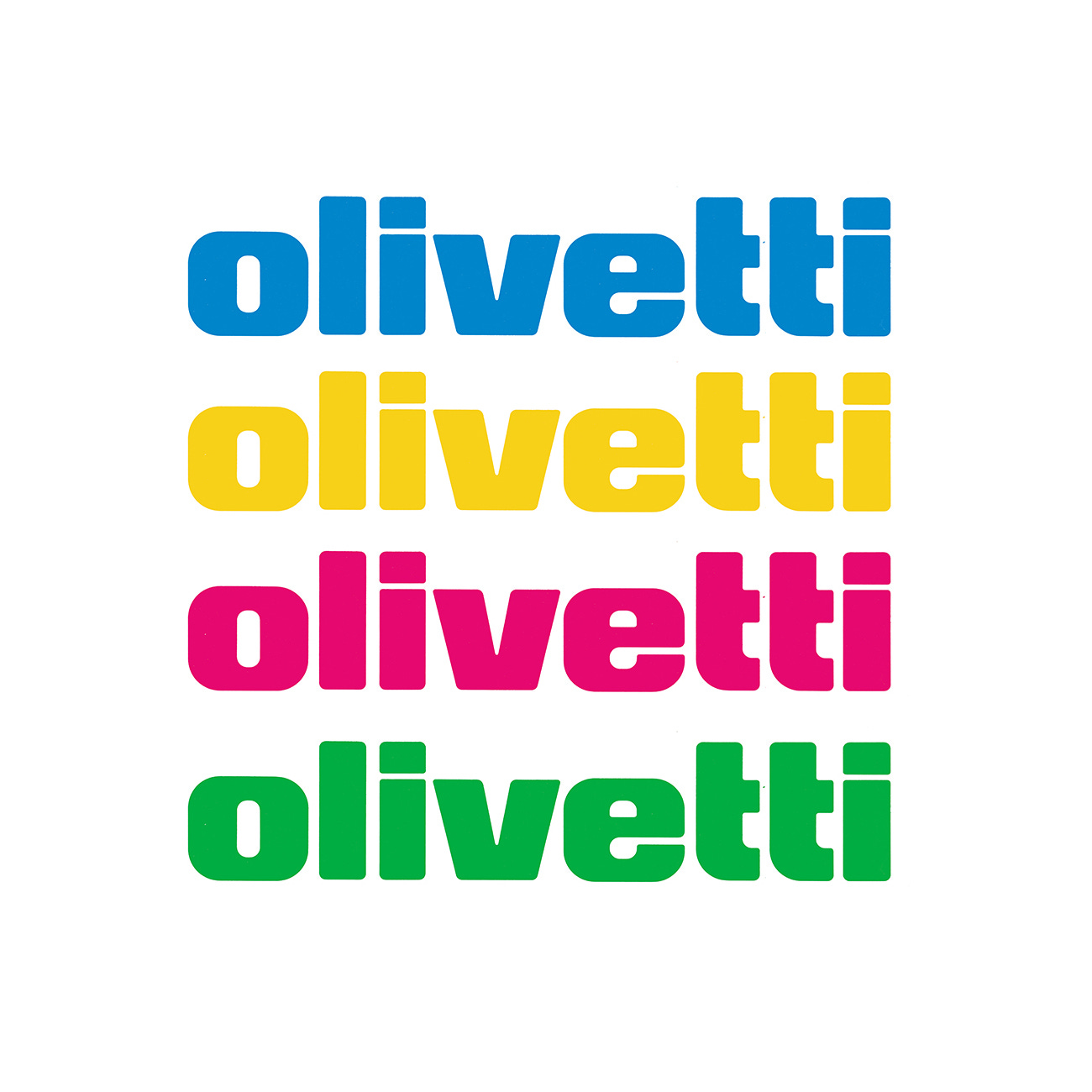 Olivetti logotype 1971, Walter Ballmer, LogoArchive, Logo Histories