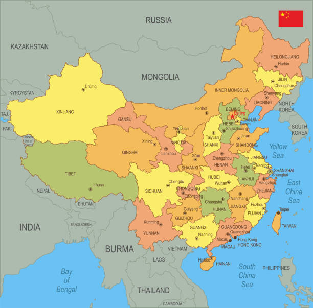 230+ China Map With Provinces Stock Photos, Pictures & Royalty-Free Images  - iStock