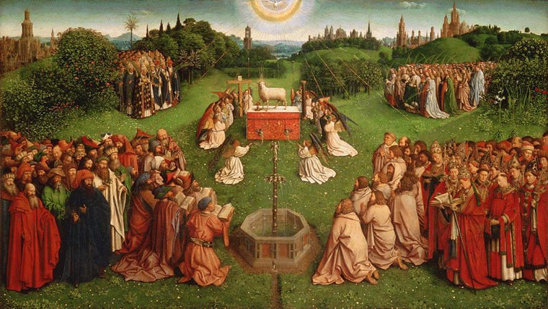 Adoration of the Mystic Lamb  1432 Eyck, Jan van, 1390-1440