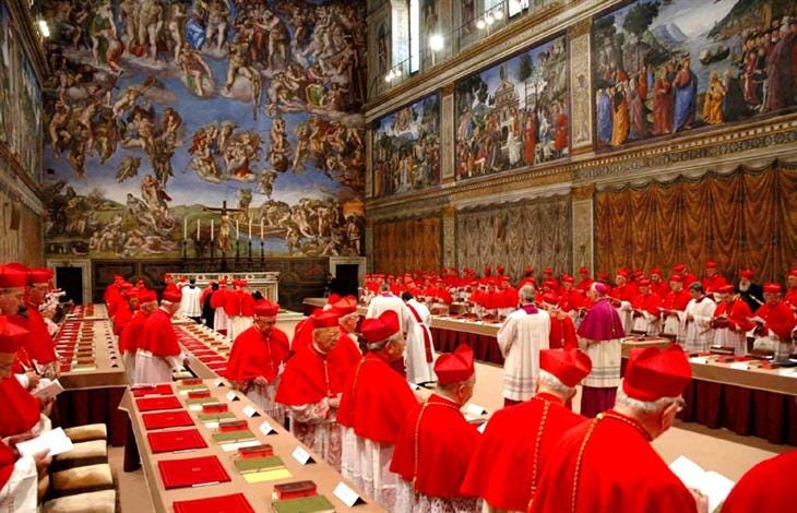 The conclave is held in the Sistine Chapel