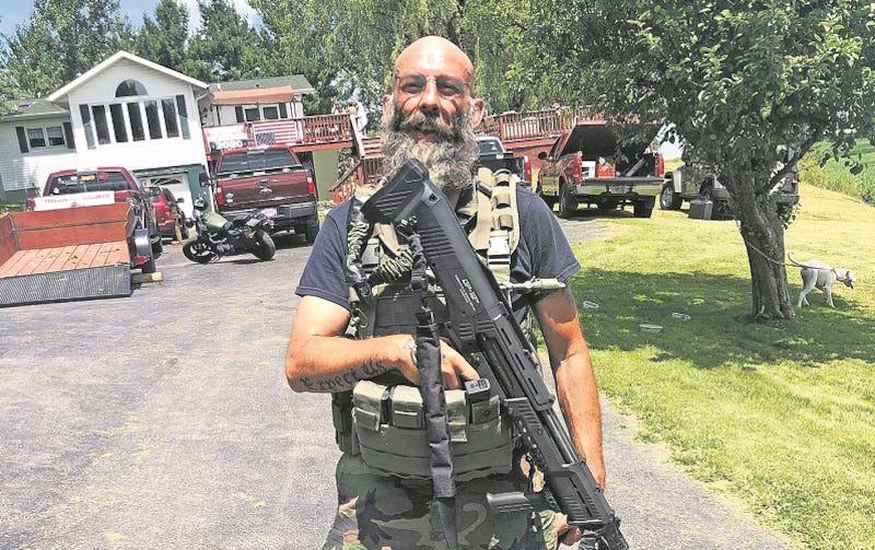 This photo of Barry Croft Jr., a suspect in the plot to kidnap Gov. Gretchen Whitmer. (U.S. Attorney’s Office exhibit)