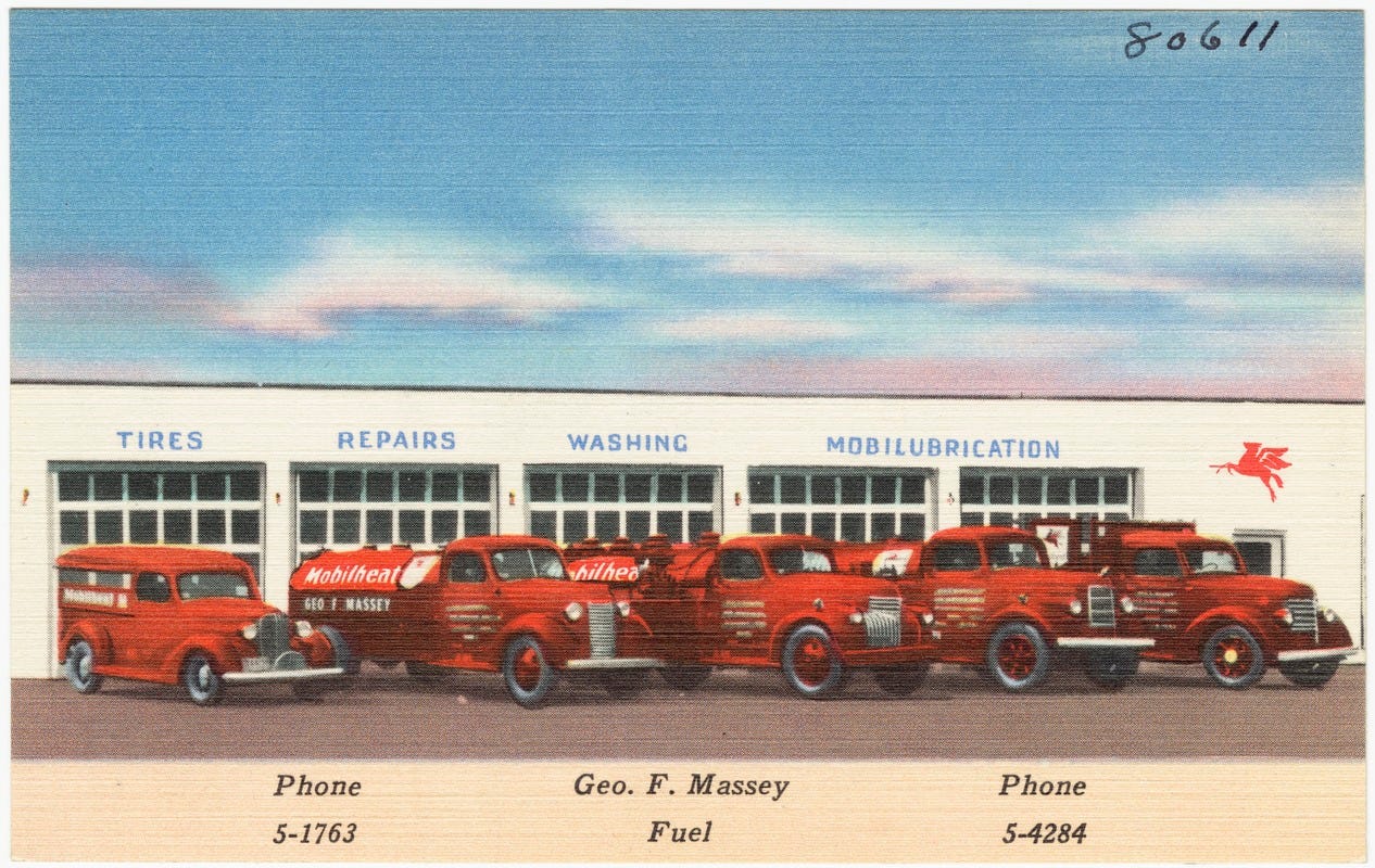 Fuel trucks outside of Massey Fuel