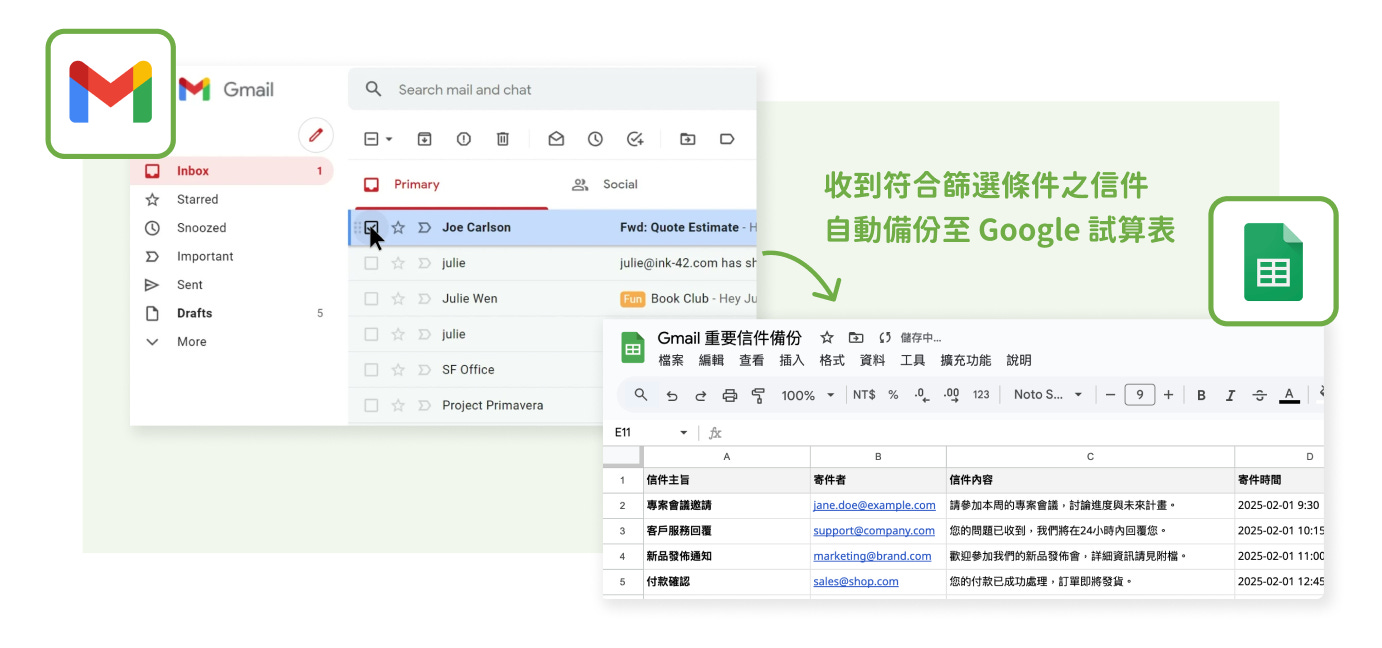 自動備份 Gmail 信件