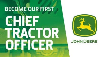 John Deere is looking for our first-ever Chief Tractor Officer (CTO). And this isn’t some honorary position—it's a real job where you can make a real impact. You’ll travel the U.S. creating thumb-stopping, brow-raising (in a good way) social media content to illustrate the incredible and unexpected ways farming and construction work impacts us all.