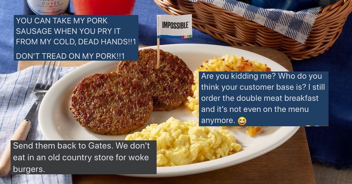 The Controversy Over Cracker Barrel's Plant-Based Sausage Is Hilarious