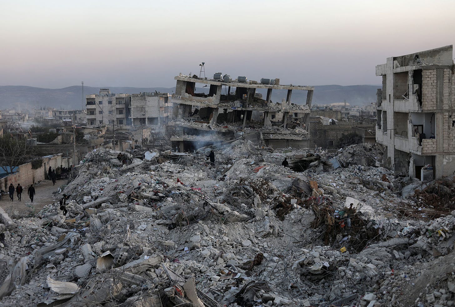 A view shows the aftermath of the earthquake in Jandaris, Syria, on February 9. 