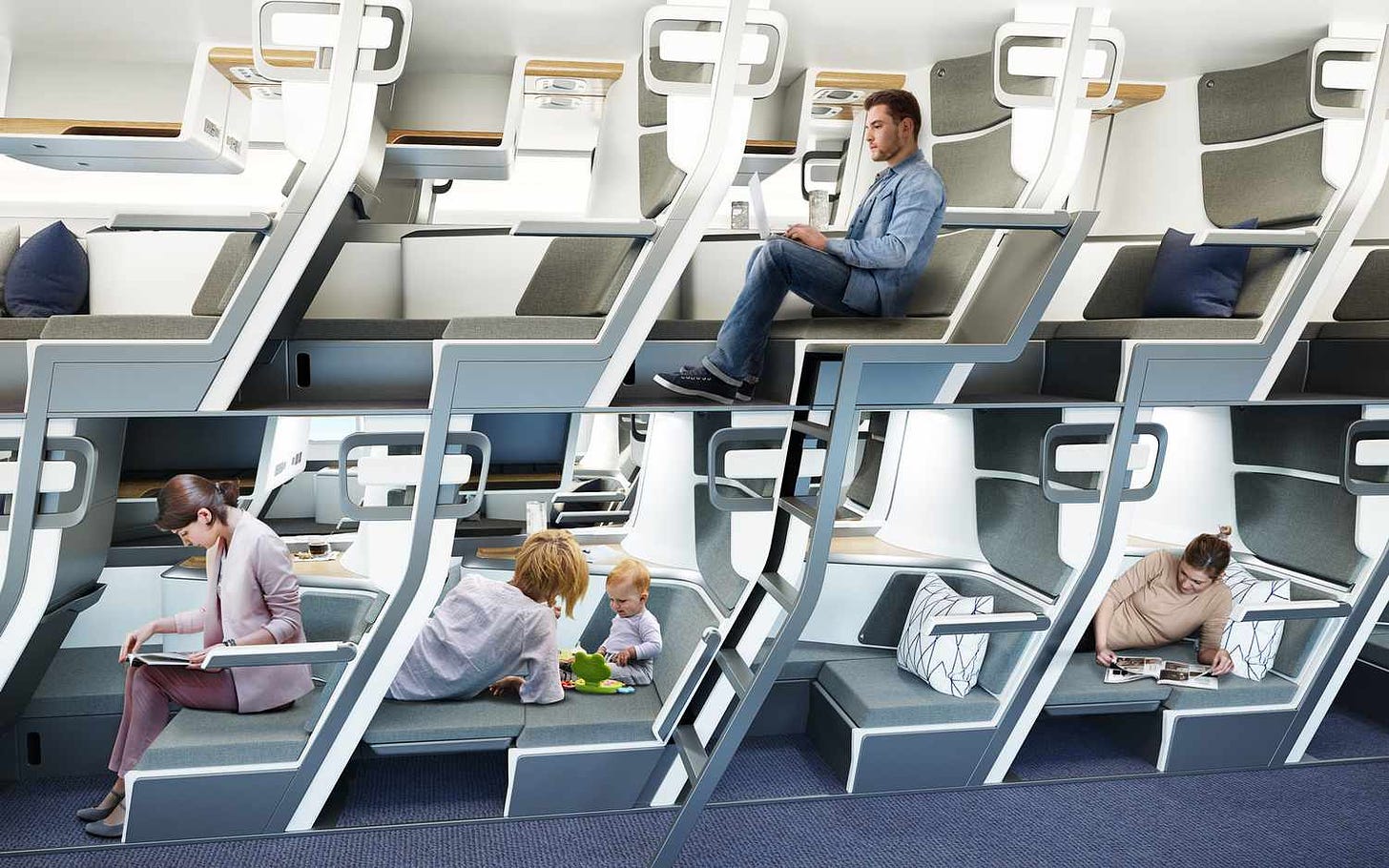 This Double-decker Airplane Design Could Allow Everyone to Have Lie-flat  Seats - Even in Economy | Travel + Leisure