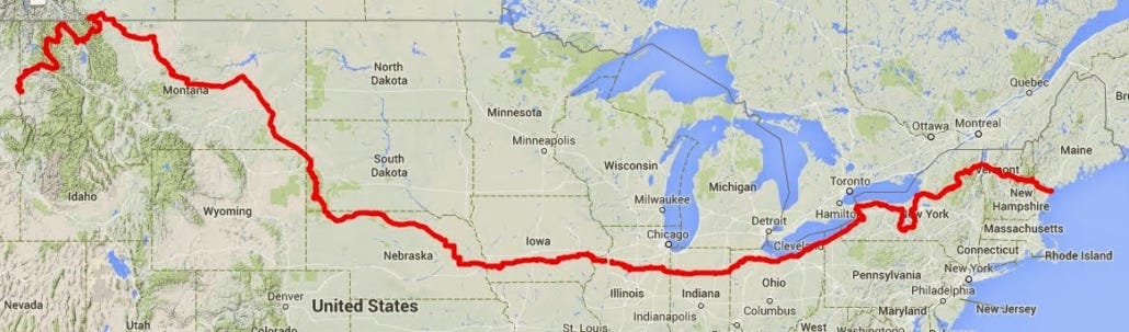 bike tour U.S. map