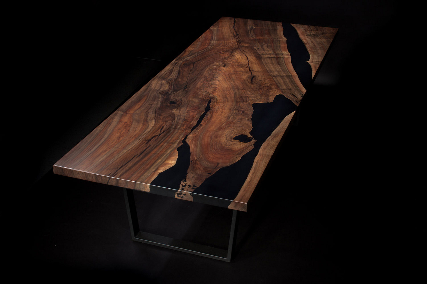 Midnight Bayou Resin epoxy walnut Dining Table 45