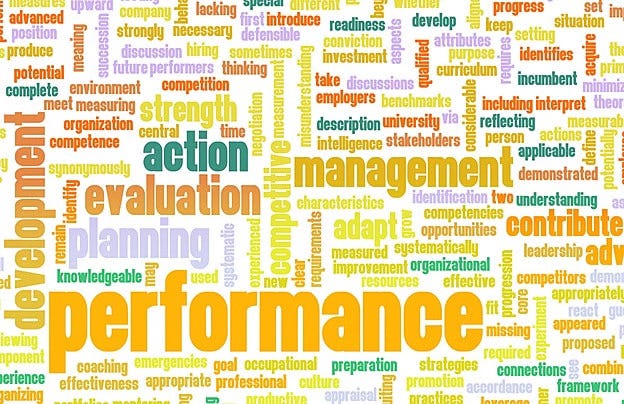 Performance review word cloud