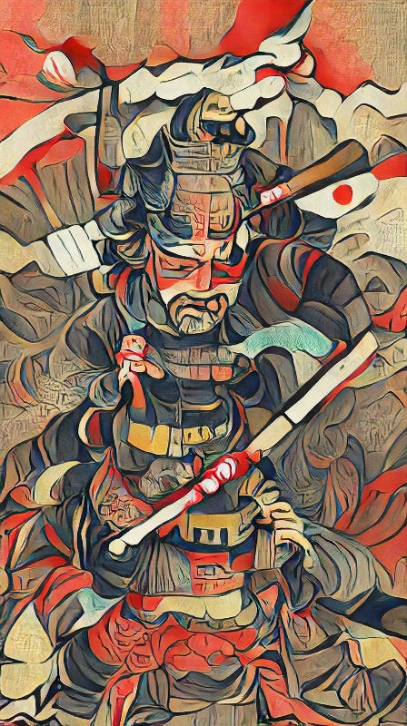 AI generated image of a Japanese warlord